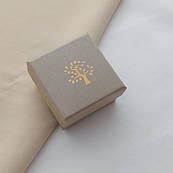 Коробочка для каблучки або сережок квадратна картонна бежева