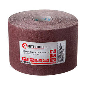 Шкурка шліфувальна на тканинній основі К40, 20cм x 50м INTERTOOL BT-0714 ptor, фото 2