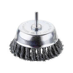 Щітка чашкова 100 мм для дриля, 1/4" (пучки плетеного дроту) INTERTOOL BT-3100 ptor