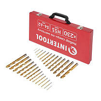 Набір свердел HSS 230 од. в металевому кейсі INTERTOOL SD-0309 ptor, фото 5