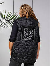 Стильна жилетка з якісної плащівки улеплена синтепоном 100 розміри великі, фото 5