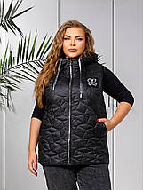 Стильна жилетка з якісної плащівки улеплена синтепоном 100 розміри великі, фото 2