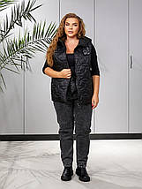 Стильна жилетка з якісної плащівки улеплена синтепоном 100 розміри великі, фото 4