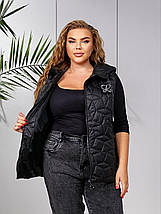 Стильна жилетка з якісної плащівки улеплена синтепоном 100 розміри великі, фото 3