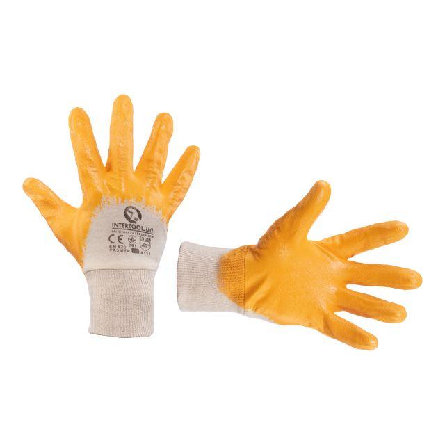 Рукавичка захисна з нітриловим покриттям INTERTOOL SP-0108W ptor