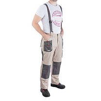 Брюки трансформер робочі з лямками 6 в 1, 100% бавовна, щільність 180 г / м2, M INTERTOOL SP-3042 ptor, фото 3