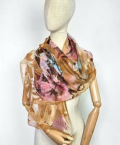 Шарф жіночий тонкий легкий весняний осінній Леона капучино