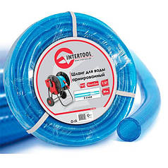 Шланг для води тришаровий, синій, 1/2", 30 м, армований, PVC INTERTOOL GE-4055 ptor