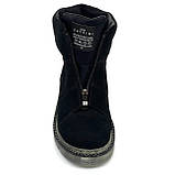 Черевики чорні жіночі замшеві на байці із замком спереду Setex geza11911b розмір 37, фото 3