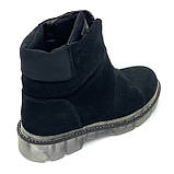 Черевики чорні жіночі замшеві на байці із замком спереду Setex geza11911b розмір 37, фото 7