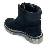 Черевики чорні жіночі замшеві на байці із замком спереду Setex geza11911b розмір 37, фото 5