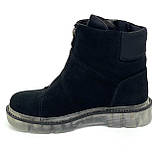 Черевики чорні жіночі замшеві на байці із замком спереду Setex geza11911b розмір 37, фото 2