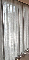 Легкая рогожка ткань для штор на балкон, террасу, беседку, мешковина, легкие портьеры св.серый