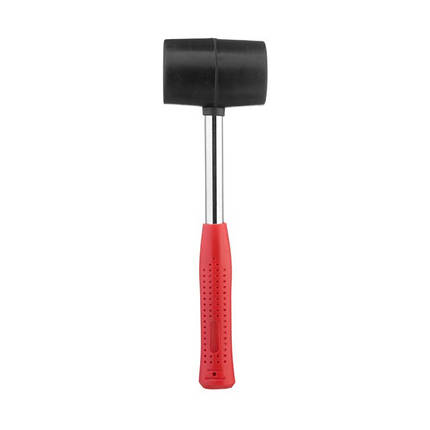 Киянка гумова 450 г, 65 мм, чорна гума, металева ручка INTERTOOL HT-0231 ptor, фото 1