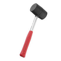 Киянка гумова 450 г, 65 мм, чорна гума, металева ручка INTERTOOL HT-0231 ptor, фото 3