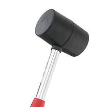 Киянка гумова 450 г, 65 мм, чорна гума, металева ручка INTERTOOL HT-0231 ptor, фото 4