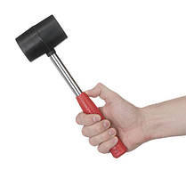 Киянка гумова 450 г, 65 мм, чорна гума, металева ручка INTERTOOL HT-0231 ptor, фото 6