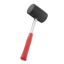 Киянка гумова 680 г, 80 мм, чорна гума, металева ручка INTERTOOL HT-0232 ptor, фото 3