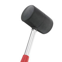 Киянка гумова 680 г, 80 мм, чорна гума, металева ручка INTERTOOL HT-0232 ptor, фото 4