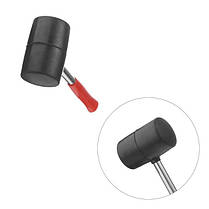 Киянка гумова 680 г, 80 мм, чорна гума, металева ручка INTERTOOL HT-0232 ptor, фото 5