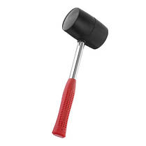 Киянка гумова 900 г, 90 мм, чорна гума, металева ручка INTERTOOL HT-0233 ptor, фото 3