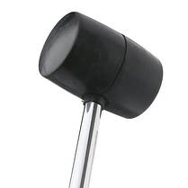 Киянка гумова 900 г, 90 мм, чорна гума, металева ручка INTERTOOL HT-0233 ptor, фото 4