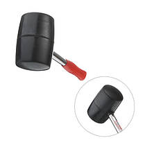 Киянка гумова 900 г, 90 мм, чорна гума, металева ручка INTERTOOL HT-0233 ptor, фото 5