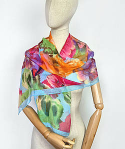 Шарф жіночий тонкий легкий весняний осінній Леона блакитний