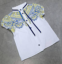 Опт Блузка з коротким рукавом принтована для дівчаток  р. 116-134 геометрія