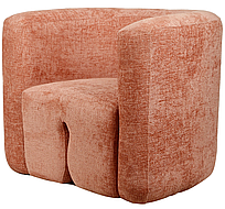 М'яке крісло в оббивці з фактурної тканини з м'яким зручним сидінням Фаусто Пудровий VetroMebel