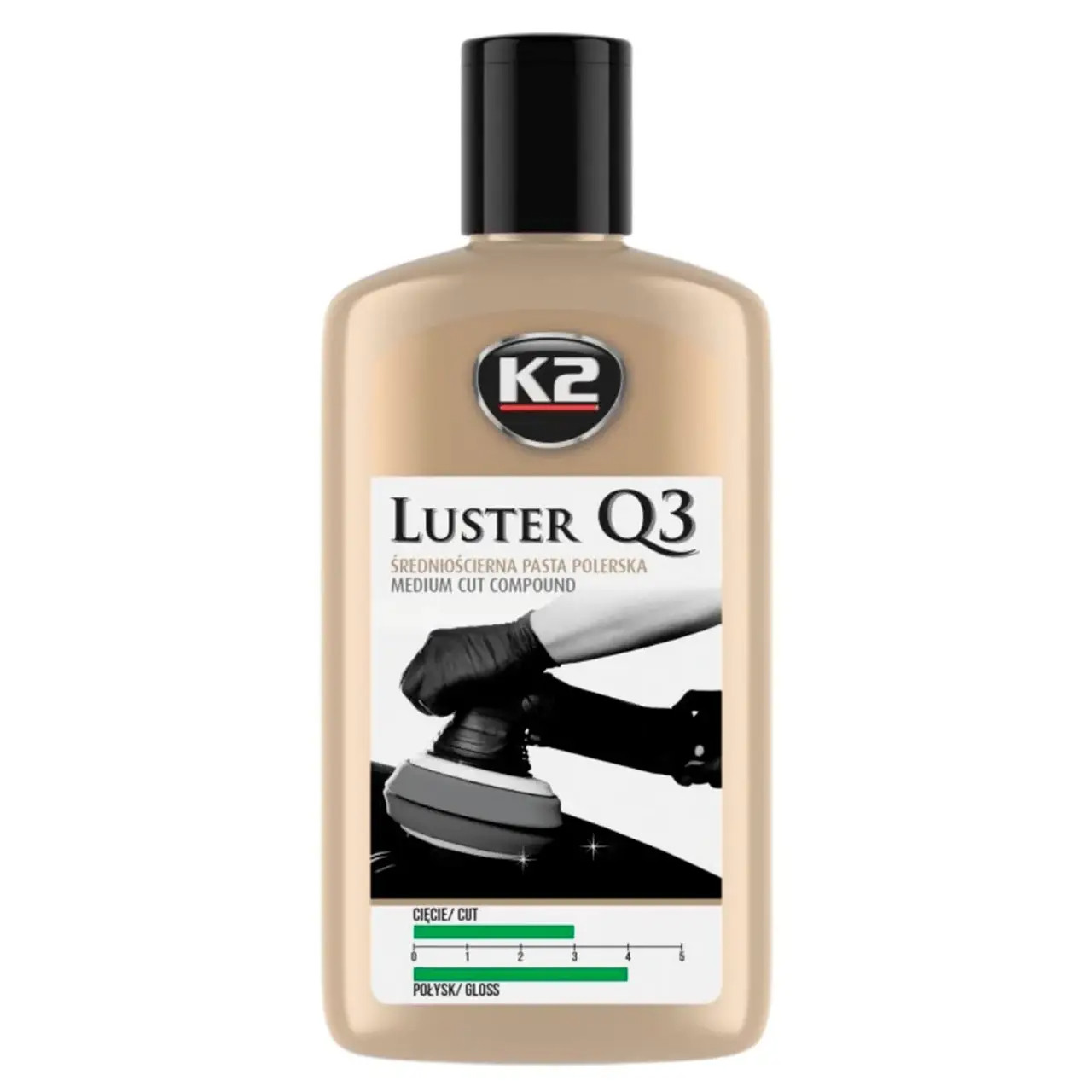 Паста для полірування кузова Luster Q3 Середньоабразивна зелена металік 250 г (L3200N) K2