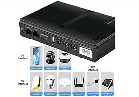 Безперебійник для роутера DC1018P ДБЖ UPS 10400 mAh 5V/9V/12V Упс Безперебійник