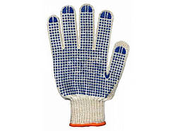 Перчатки робочі 8310 білі з синьою ПВХ крапкою Standart 10р. ТМ VIVA TRADE