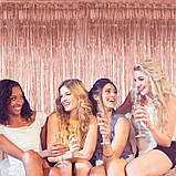 Дощик для фотозони на стіну 2 м на 1 м рожеве золото, фото 8