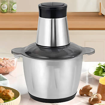 Електричний подрібнювач для кухні на 2л (1200Вт) від мережі, Молнія, Чорний / Кухонний блендер-подрібнювач