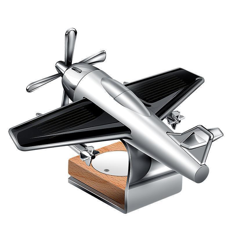 Ароматизатор освіжувач у машину Літак багаторазовий (сірий) працює сонячної енергії, фото 1