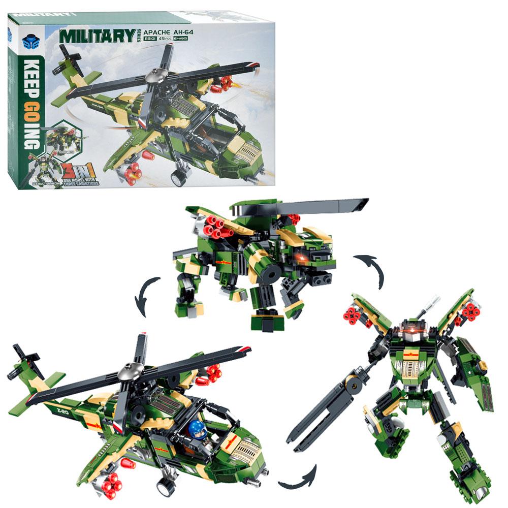 Конструктор 3 в 1 (гелікоптер, динозавр, робот), 451 деталь (BB101), фото 1