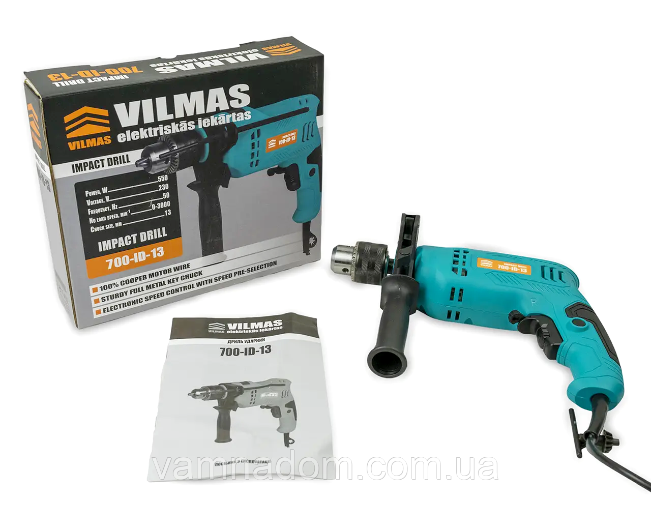 Дрель ударная VILMAS 700-ID-13, фото 1