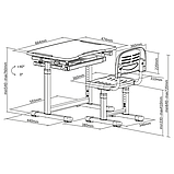 Індивідуальний комплект парта та стілець-трансформери FunDesk Sole Grey, фото 4