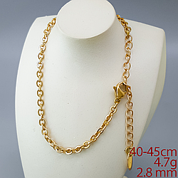 Ланцюжок "Круглий Якір" р.40-45; медичне золото Xuping 18К