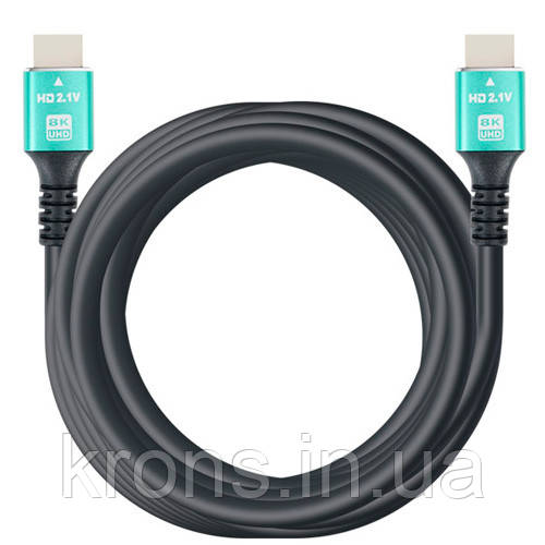 Кабель HDMI — HDMI 10 м v2.1 8K UHD позолочений грубий, Premium