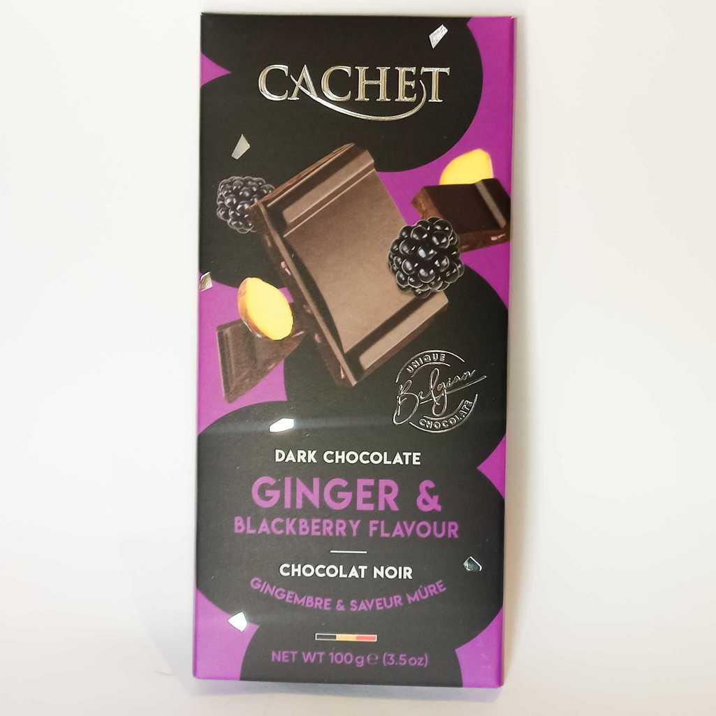 Cachet Ginger Blackberry flavour dark chocolate 57% cacao чорний шоколад з імбирем та ожиною 100г