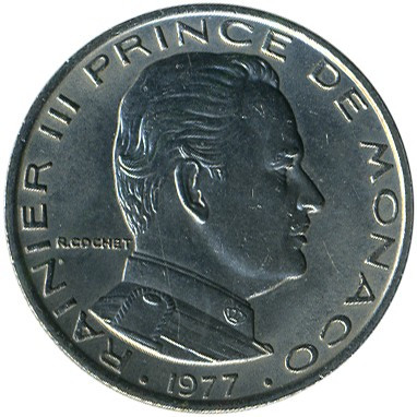 Монако 1  франк, 1960-1995 Реньє III  №2437