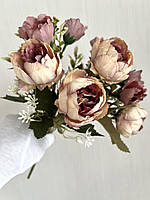 Декоративний букет півоній з добавками (32 см), фото 3