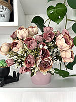 Декоративний букет півоній з добавками (32 см), фото 8