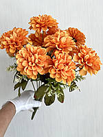 Штучні георгіни. Букет штучних георгін (жовтогаряча, 42 см), фото 7