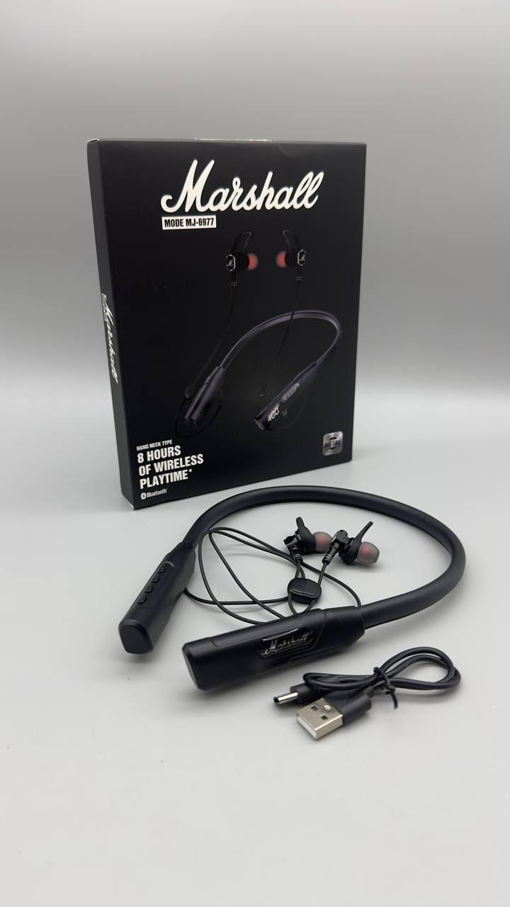Наушники Bluetooth Marshall MJ-6977 з LED дисплеем и кожаным ободком, фото 1