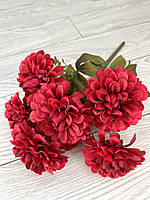 Штучні георгіни. Букет штучних георгін ( червоні, 42 см), фото 5