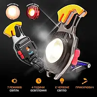 Фонарик 7в1 с зажигалкой, магнитом, отвертками, свистком, открывашка тактический фонарик брелок на аккумулятор