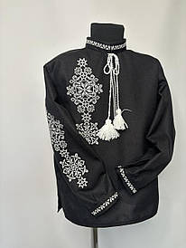 Вишиванка для хлопчиків "Еней" з чорного домотканого полотна